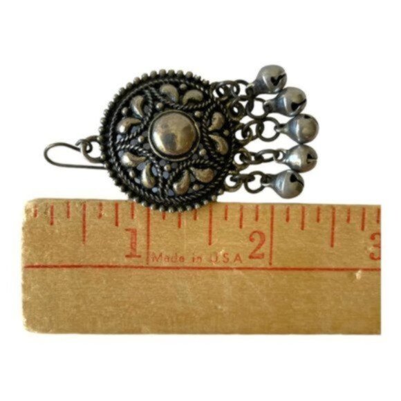 Free People Large Antiqued Drip Disc Statement Earrings - Picture 4 of 6